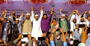 বাউফলে ১০ দলীয় জোটের  নির্বাচনী বিশাল সমাবেশ