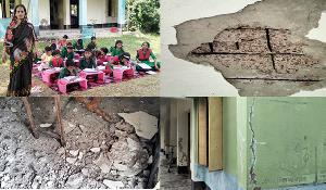 ছাদের পলেস্তরা খসে অল্পের জন্য প্রাণে বাঁচল শিশু ঋদ্ধি