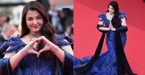 নীল গাউনে কানের মঞ্চ মাতালেন ঐশ্বরিয়া