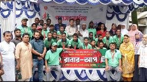 ত্রিশালে রানার্স-আপ বালক ফুটবল টিমকে গণসংবর্ধনা