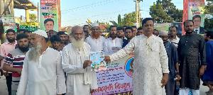 সালথায় মুহাম্মদ ছরোয়ার হোসেনের উদ্যোগে শামা ওবায়েদের নির্বাচনী লিফলেট বিতরণ