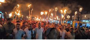 মেহেরপুরের গাংনীতে মনোনয়ন পুনর্বিবেচনার দাবীতে বিশাল মশাল মিছিল ও বিক্ষোভ সমাবেশ